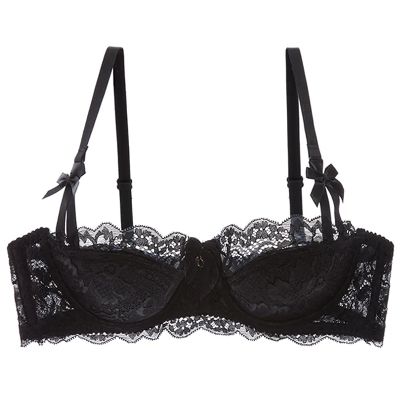 （A-Eカップ）セクシーリボン無地ワイヤー入りブラジャー