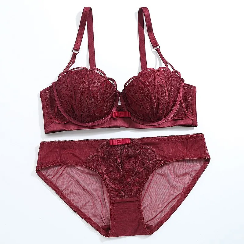 （А‐Bカップ）花柄 レース 後ろホック 調節可 バッド ワイヤー入り ブラジャー