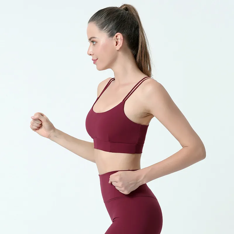 ハイサポート 背中すっきり 揺れない スポーツウェア 無地 ヨガウブラ
