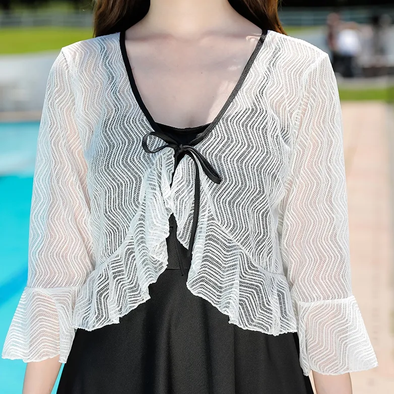 【2点セット】プラスサイズ 体型カバー 無地 シンプル 着瘦せ ワンピース水着