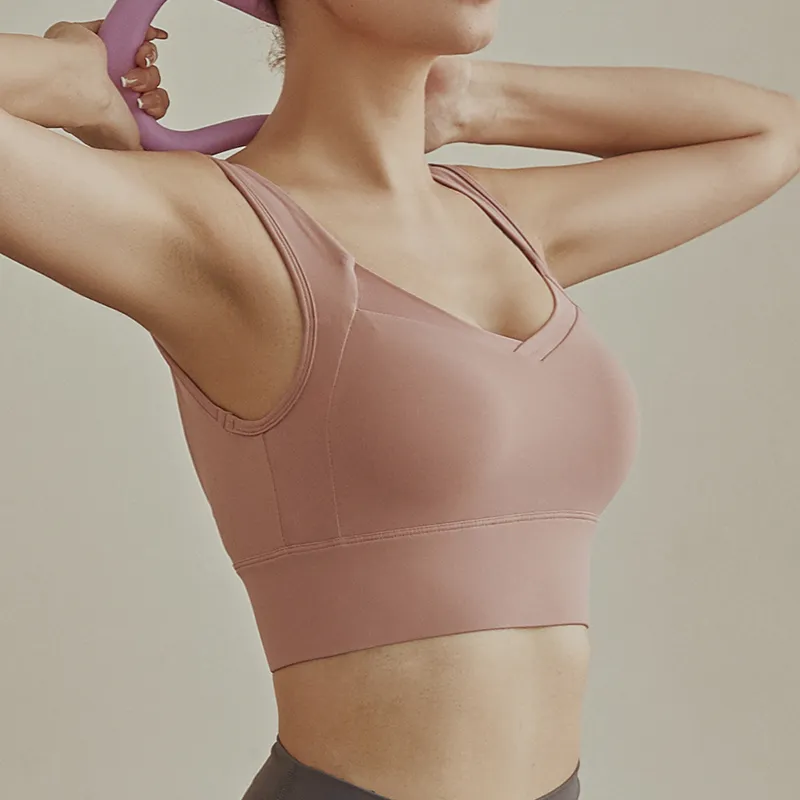 ファッション サポート 揺れない U型 バックレス ヨガウェア スポーツブラ