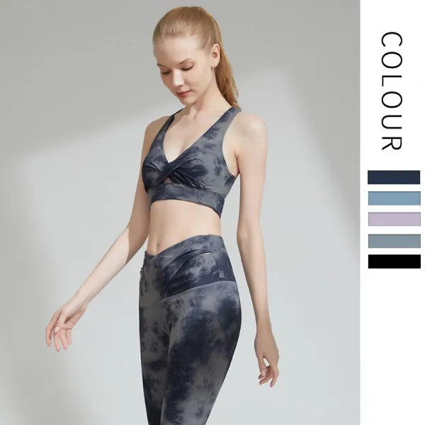 Yバック仕様 胸が揺れない プリント 透かし彫り クロス 特別デザイン  スポーツブラ