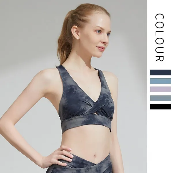 Yバック仕様 胸が揺れない プリント 透かし彫り クロス 特別デザイン  スポーツブラ