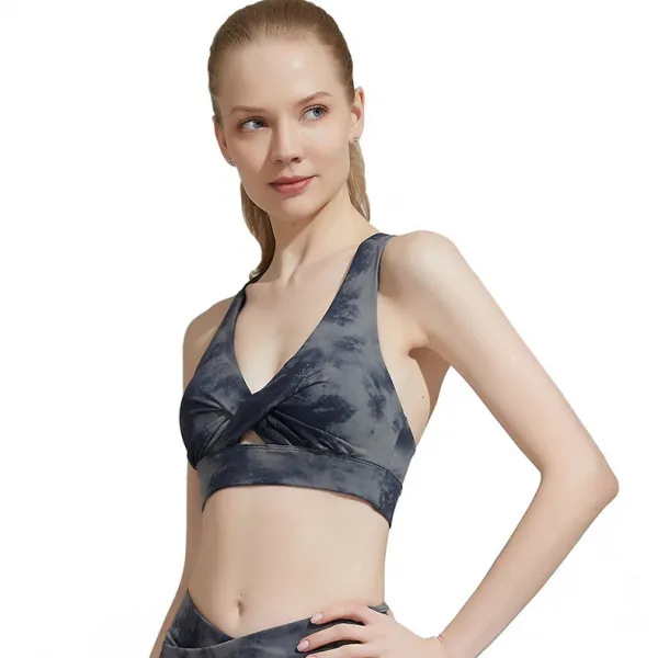 Yバック仕様 胸が揺れない プリント 透かし彫り クロス 特別デザイン  スポーツブラ