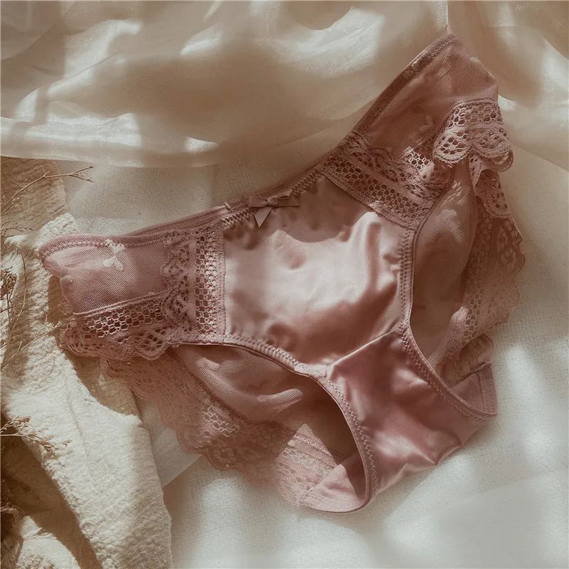 スウィート レース 切り替え 柔らかい リボン 美尻 パンティ スタンダードショーツ