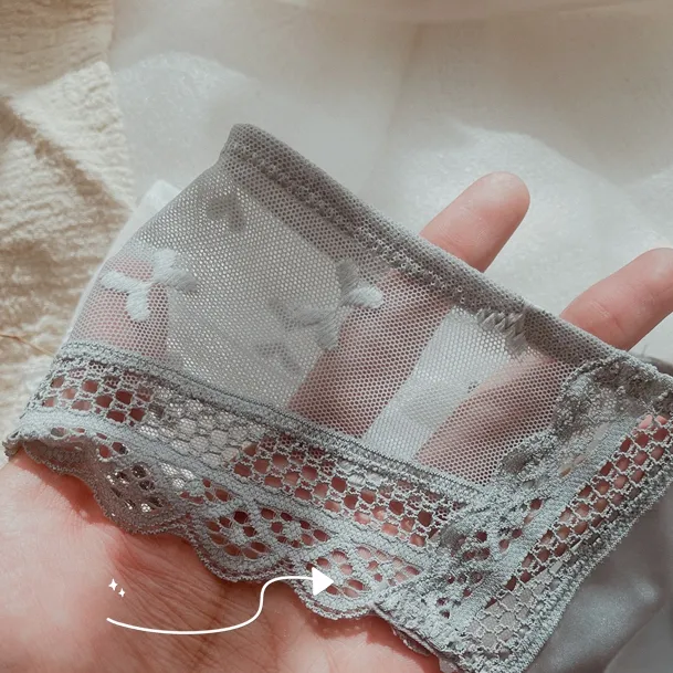 スウィート レース 切り替え 柔らかい リボン 美尻 パンティ スタンダードショーツ