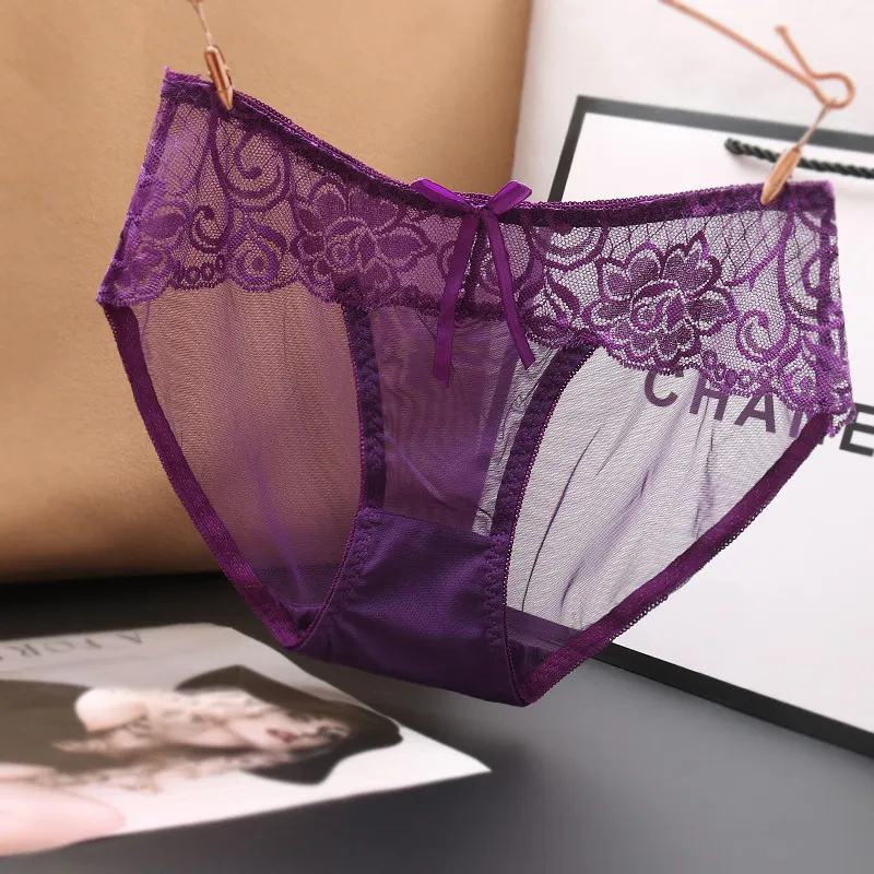 カラー展開 レース 切り替え リボン付き 透け透け 通気性良い 美尻 スタンダードショーツ