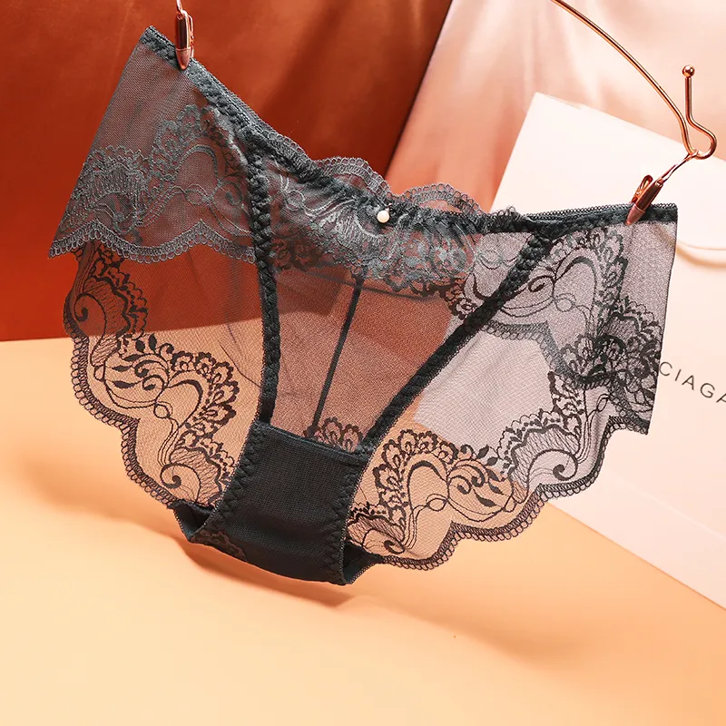 一目惚れ 全8色 スケスケ 透視 レース 誘惑的 抗菌 エロい 切り替え スタンダードショーツ