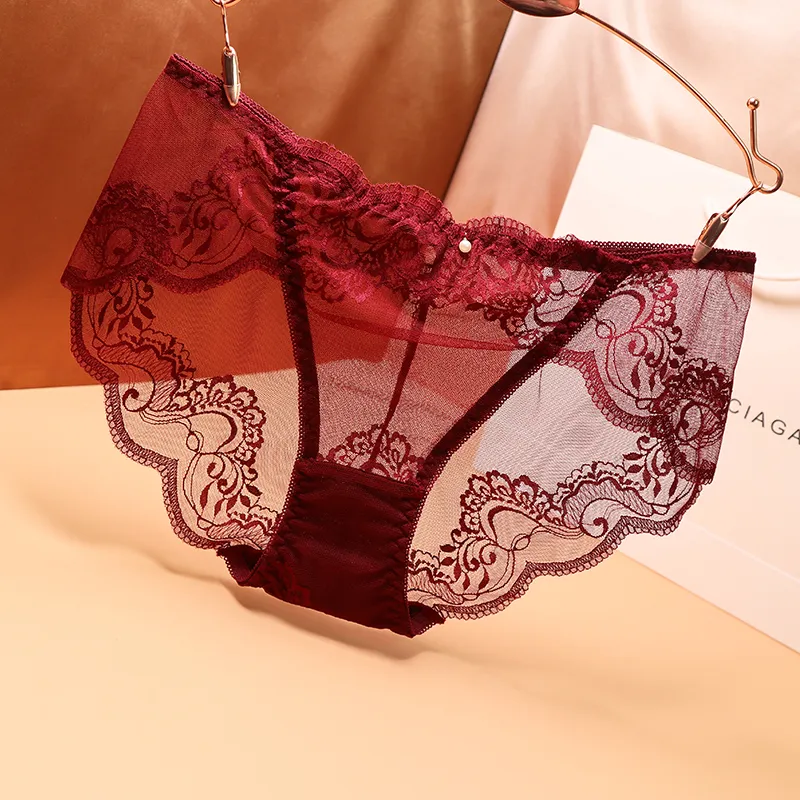 一目惚れ 全8色 スケスケ 透視 レース 誘惑的 抗菌 エロい 切り替え スタンダードショーツ