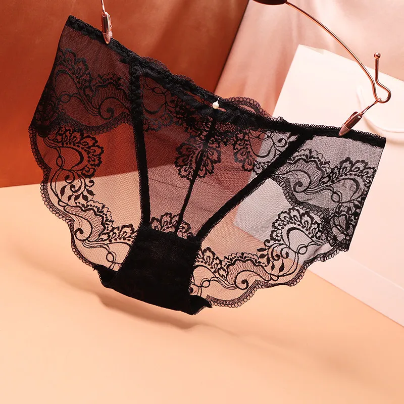 一目惚れ 全8色 スケスケ 透視 レース 誘惑的 抗菌 エロい 切り替え スタンダードショーツ