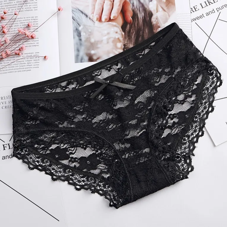 カラー展開 レース 透け感 美尻 リボン 高通気 お買い得 パンティ スタンダードショーツ