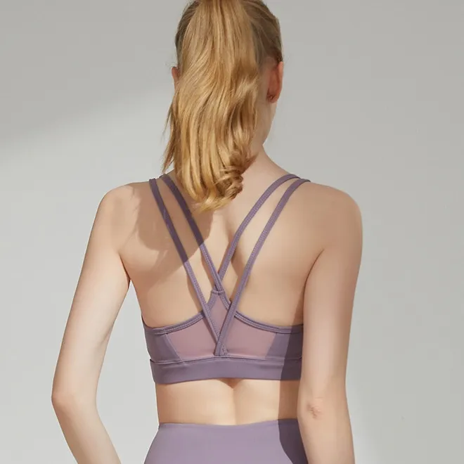 安定感 揺れない ヨガ ジョギング レディース 無地 ワイヤーなし スポーツブラ