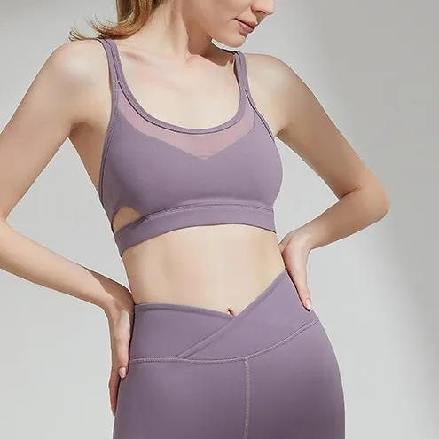 安定感 揺れない ヨガ ジョギング レディース 無地 ワイヤーなし スポーツブラ