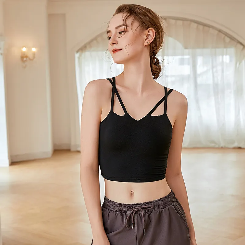 スポーツ ヨガ ジョギング 揺れない 無地 バッククロス スポーツブラ