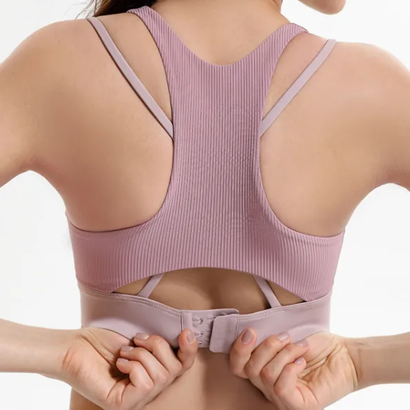 ファッション 脇高 無地 切り替え 透かし彫り キャミソール スポーツブラ