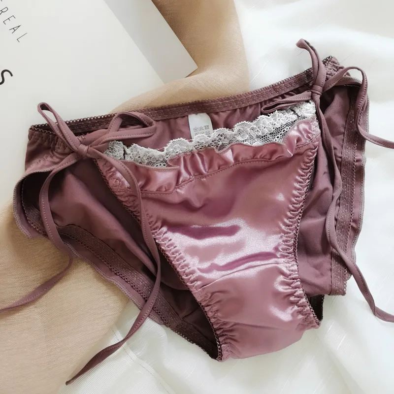 ヒップアップ 紐パンティ レース レトロ 柔らかい  ローウエスト スタンダードショーツ