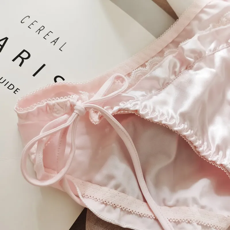 ヒップアップ 紐パンティ レース レトロ 柔らかい  ローウエスト スタンダードショーツ