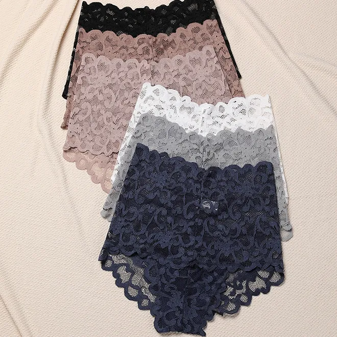 大人可愛い レース 通気性抜群 無地 薄い ハイウエスト ショーツ