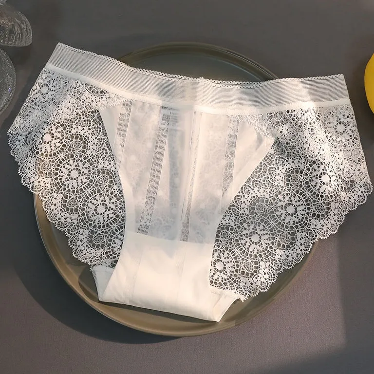 上品な透け感 3枚セット 美尻 誘惑 通気性に富む 切り替え レース 無地 スタンダードショーツ
