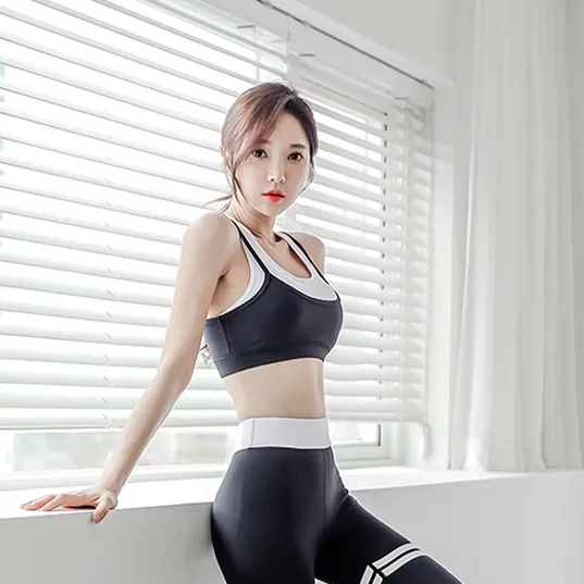 スポーツ ヨガ 安定感 配色 レディース プルオーバー スポーツブラ