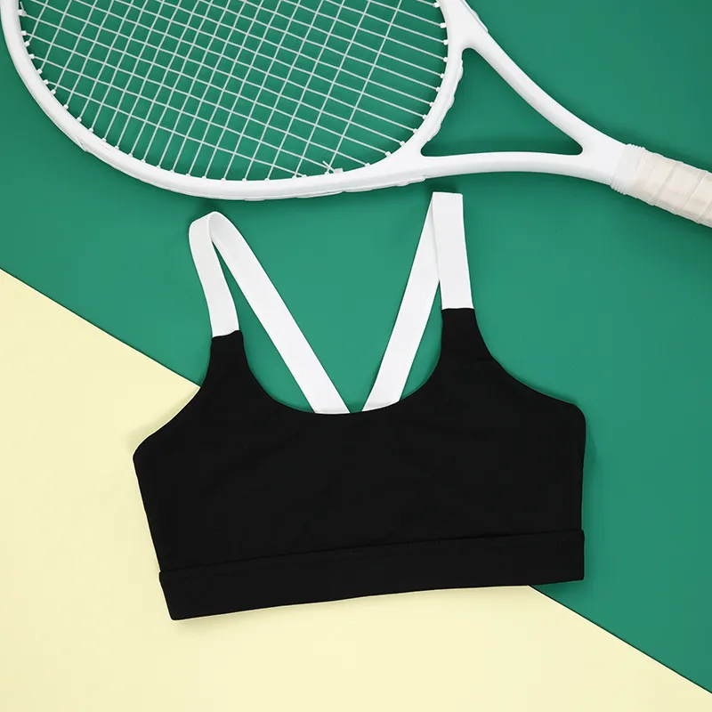 セクシー 快適 脇高 配色 キャミソール ヨガ スポーツ タンクトップス