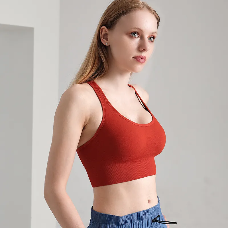 安定感UP 揺れないヨガ ジョギング 無地 後ろホック ワイヤーなし スポーツブラ