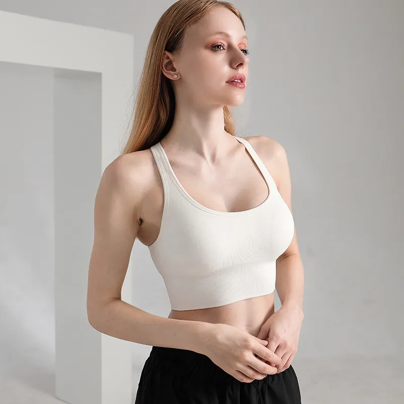 安定感UP 揺れないヨガ ジョギング 無地 後ろホック ワイヤーなし スポーツブラ