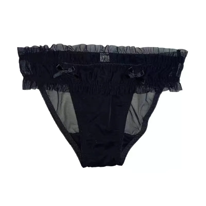 無敵な可愛さ スウィート フリル リボン飾り メッシュ スケスケ スタンダードショーツ