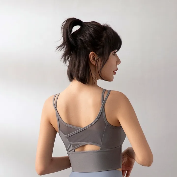 スポーツ ヨガ ジョギング レディース 無地 プルオーバー ワイヤーなし スポーツブラ
