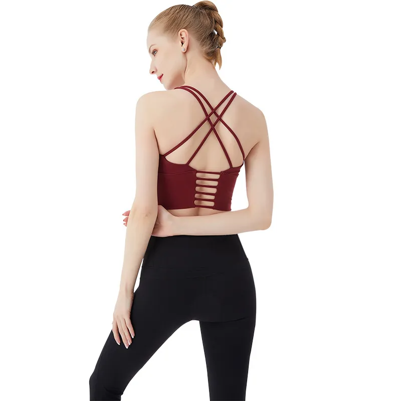 【スポーツブラ】おすすめ プルオーバー 無地  揺れない バッククロス スポーツブラ