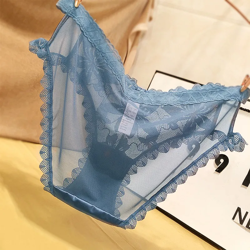 欠かせない レース メッシュ 透け 薄い 全4色 柔らかい 高通気 透かし彫り スタンダードショーツ