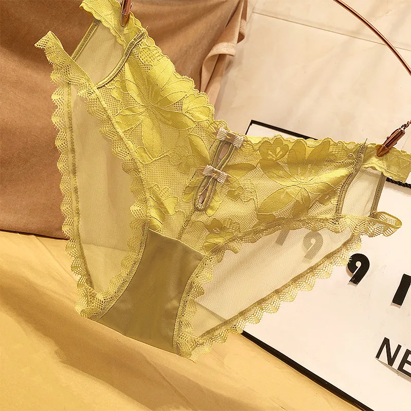 欠かせない レース メッシュ 透け 薄い 全4色 柔らかい 高通気 透かし彫り スタンダードショーツ