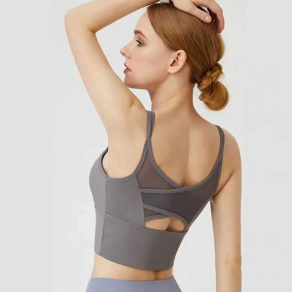 【スポーツブラ】プルオーバー 無地 ワイヤーなし バッククロス スポーツブラ