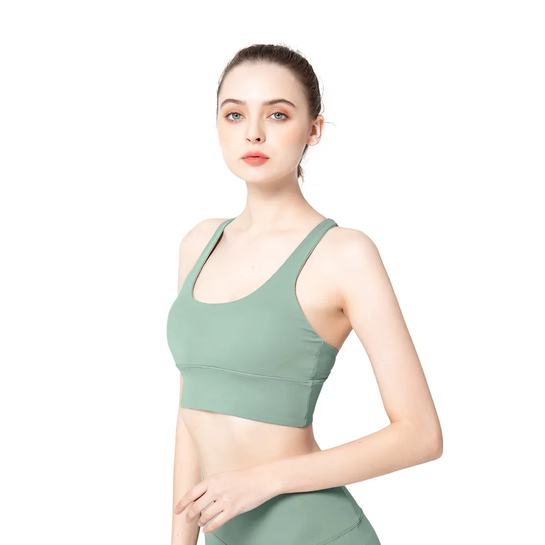 クロス パッドあり シンプル スポーツ ノンワイヤー ブラジャー
