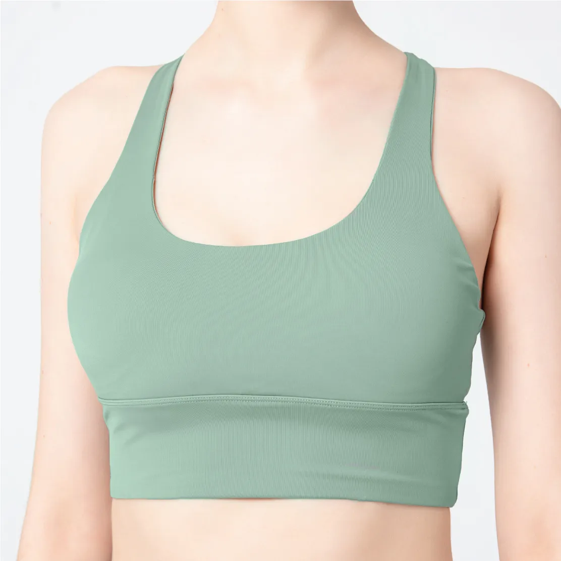 クロス パッドあり シンプル スポーツ ノンワイヤー ブラジャー