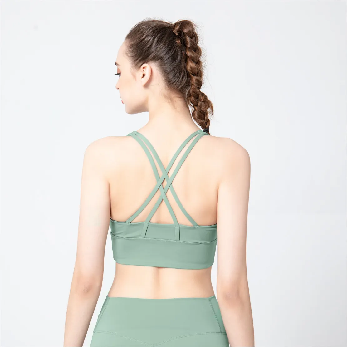 クロス パッドあり シンプル スポーツ ノンワイヤー ブラジャー