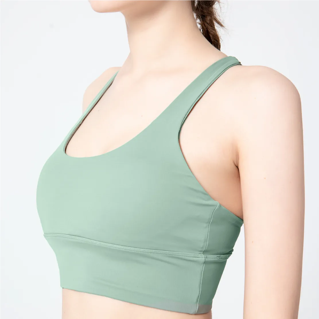 クロス パッドあり シンプル スポーツ ノンワイヤー ブラジャー