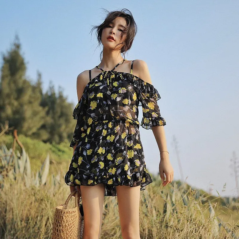 温泉大人気 オシャレ韓国風 カップル お揃い 体型カバー ビキニ サーフパンツ ペア水着