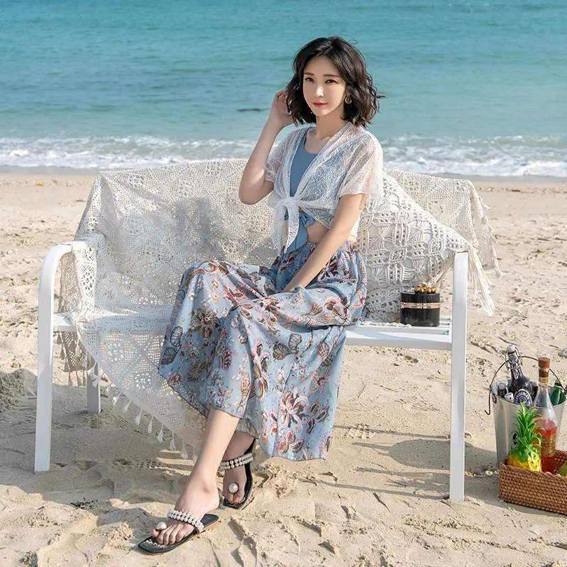 ロマンチック ハネムーン 4点セット 可愛い タンキニ メンズ ビーチパンツ 体型カバー ペア水着