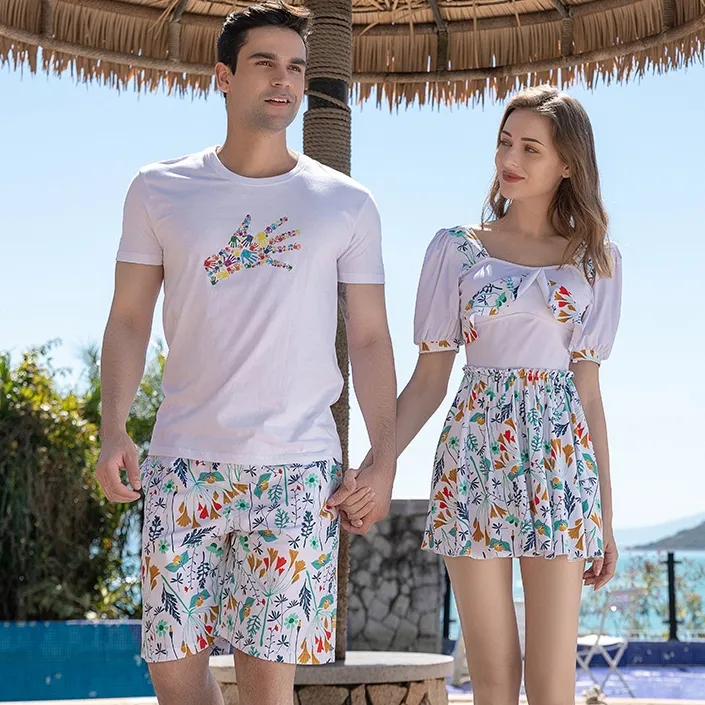 絶対欲しい 清新 ペアルックパジャマオシャレ カジュアル 速乾 ボウタイ ペアルック水着