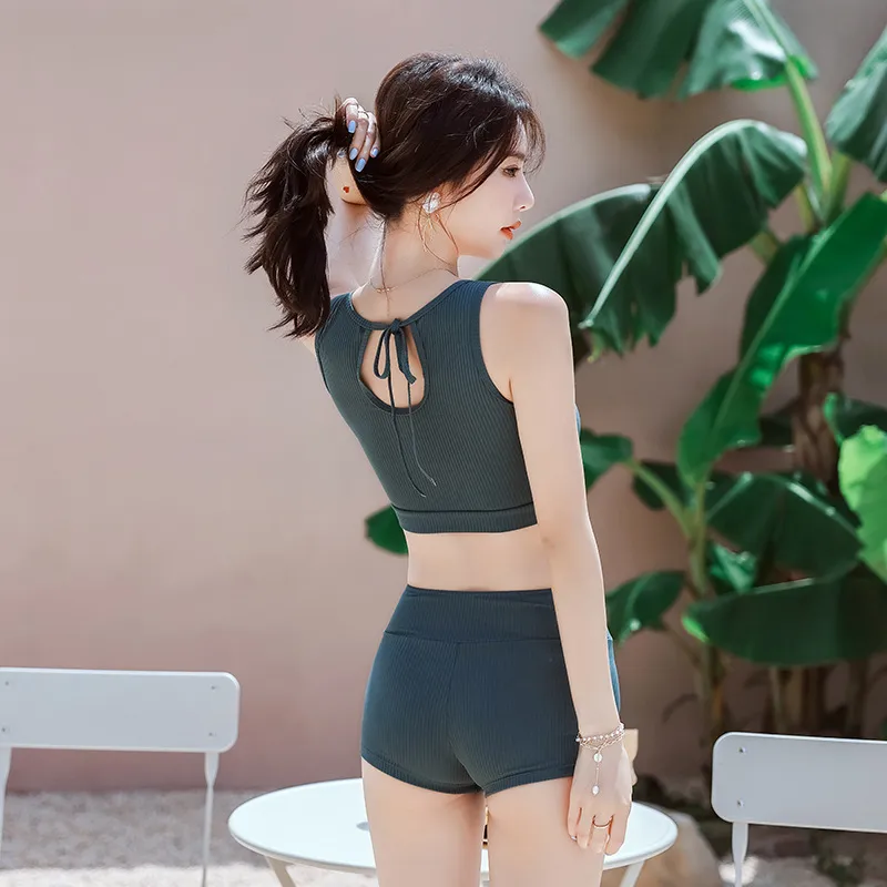 韓国人気 カップル 着瘦せ ペアルック 温泉 タンキニ お揃い 体型カバー ペア水着