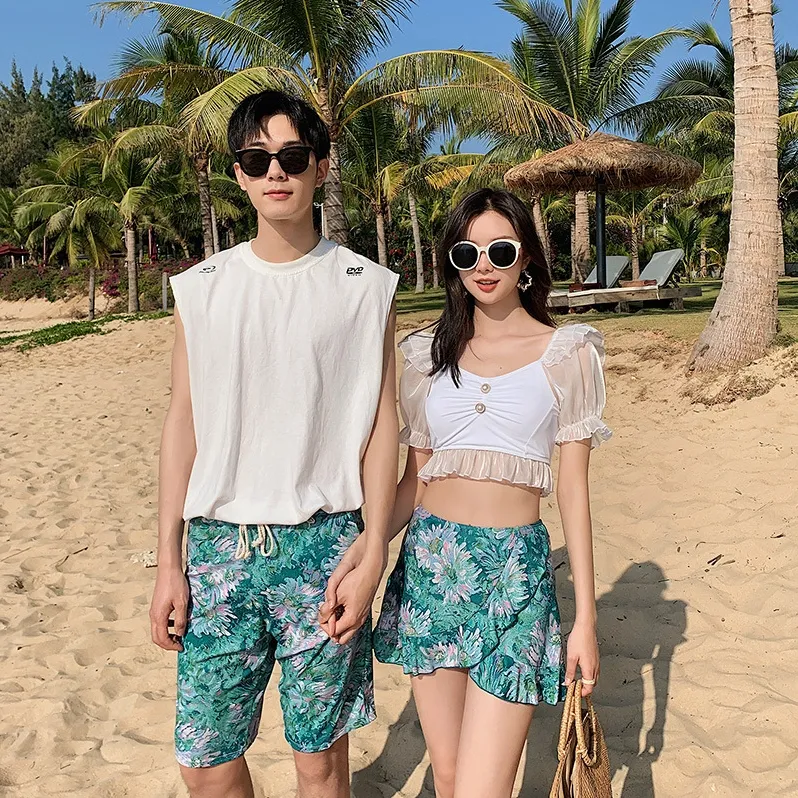 夏を楽しむ 可愛い 旅行 ペアルック カップル ラブラブ 体型カバー 着瘦せ ビキニ