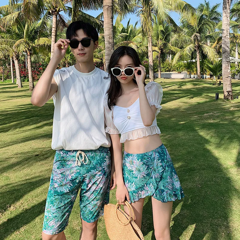 夏を楽しむ 可愛い 旅行 ペアルック カップル ラブラブ 体型カバー 着瘦せ ビキニ