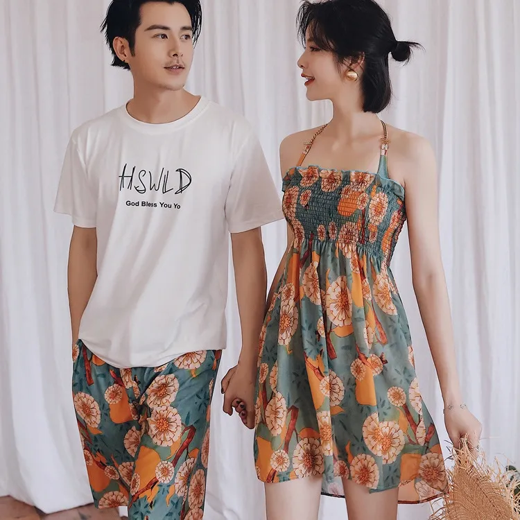 大人気 ペア水着 カップル インスタ映え 体型カバー フェミニン ボウタイ 日焼け止め ビキニ