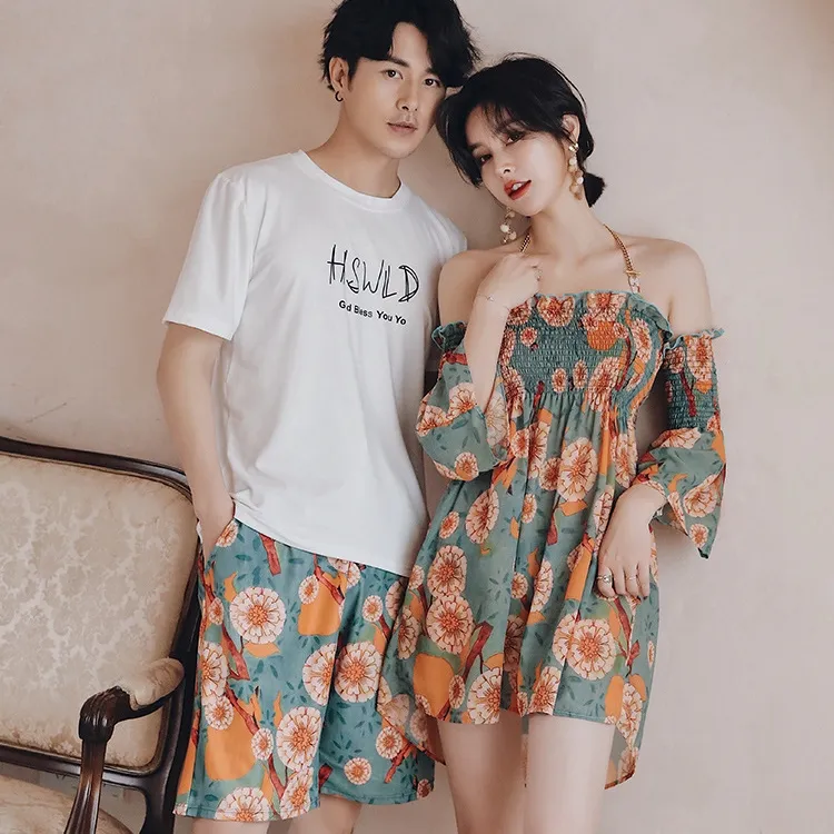 大人気 ペア水着 カップル インスタ映え 体型カバー フェミニン ボウタイ 日焼け止め ビキニ