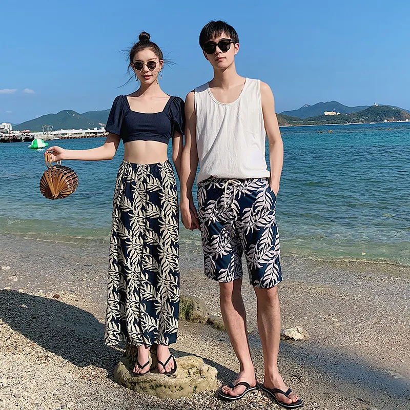 カップル ボヘミアンスタイル 体型カバー ランタンスリーブ スクエアネック タンキニ ビキニ