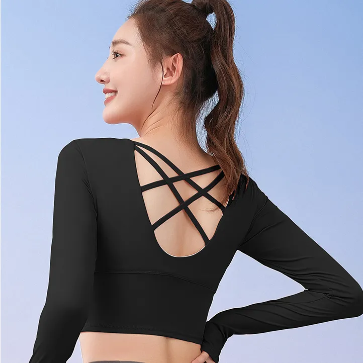 多色展開 バックデザイン 無地 スポーツ シンプル 透かし彫り ヨガウェア トップス