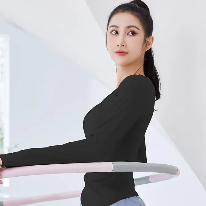 品質のいい新品  きれいめ系 スポーツ Vネック 通気性良い  無地 ヨガ トップス