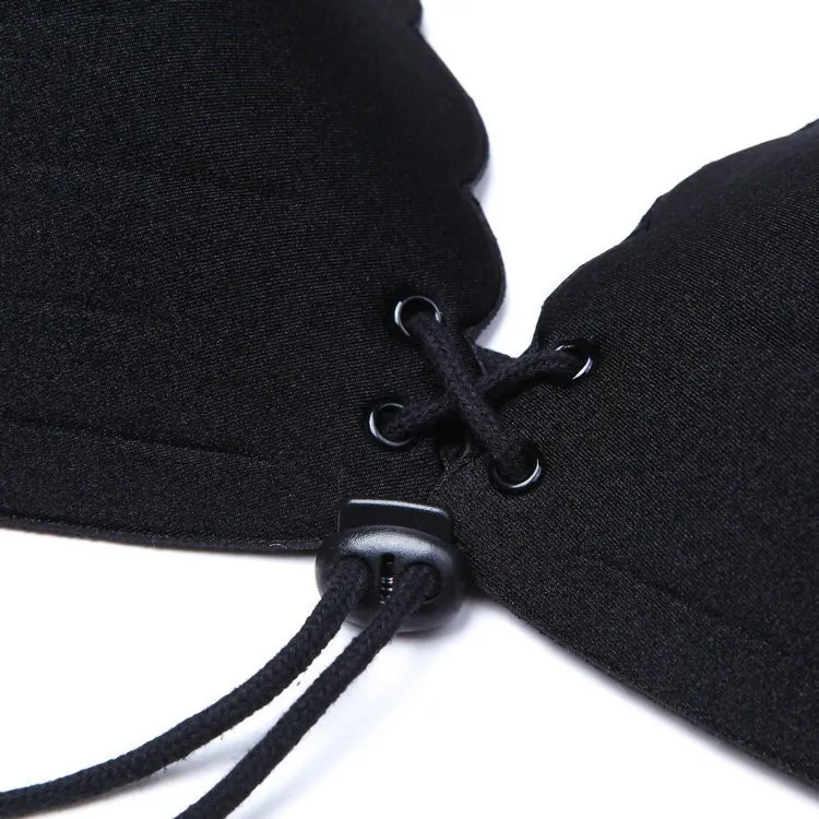 盛れる ストラップレス ドレス 美乳 A-Eカップ ステルス 水着用 ロープ付き ノンワイヤー ヌーブラ