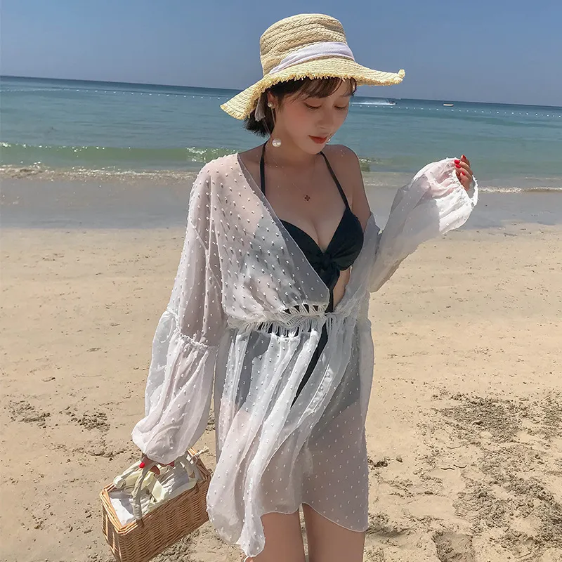 美人度アップ 日よけ オーバーウェア 透かし彫り コットン 着痩せ ラッシュガード エレガント カーディガン